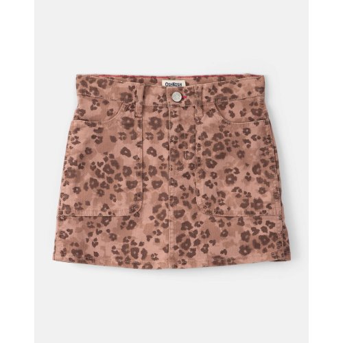 Girls Leopard Print Denim Skirt - Brown - OshKosh | Carter's