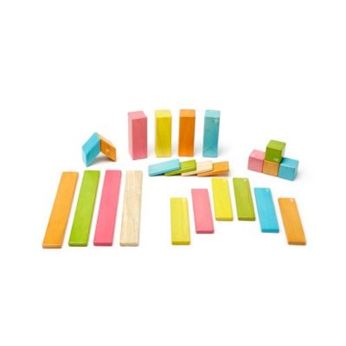 Tegu Magnetic Wooden Blocks, Tints, 24-Pieces