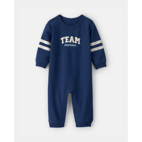 Baby Team Captain' French Terry Jumpsuit - Navy Blue | Carter's