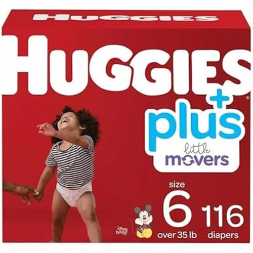 Huggies Plus Diapers, Size 6 (35+ Pounds), 116 Count