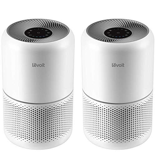 LEVOIT Air Purifier for Home Allergies Pets in Bedroom, Covers Up to 1073 ft² by 56W High Torque Motor, AHAM VERIFIDE, 3-in-1 Filter, HEPA Sleep Mode, Remove Dust Smoke Odor, Core300-P, White, 2 Pack