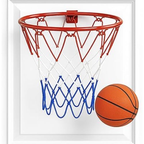 ArtCreativity Mini Over-The-Door Basketball Hoop Game – Easy to Hang, No Assembly Required – Includes 1 Mini Ball & Durable Net Hoop – Indoor Basketball Toy Gift for Kids, Teens & Adults Bedroom Play