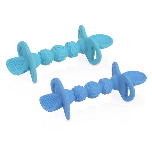 Nuby 2pk Dipeez Spoons, Aqua and Blue