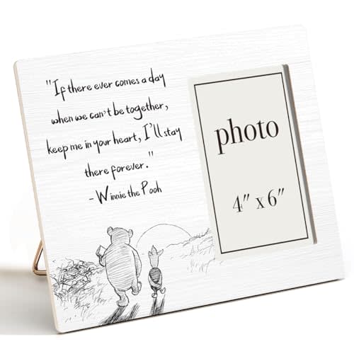 Pooh Bear Quote Picture Frame, Farewell Gifts for Women Men Friends | Friendship Gifts, Memorial Gifts, Keep Me in Your Heart Photo Frame for 4 x 6 Inch Photo