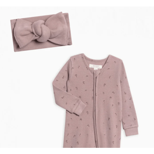 Winter Waffle Sleeper and Bow Set