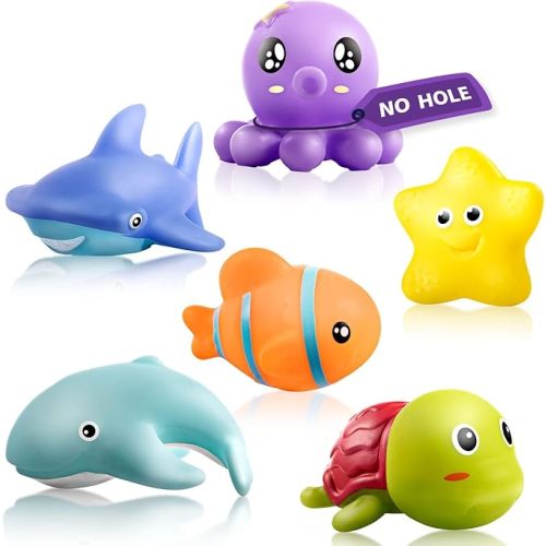 Hely Cancy Infant Bath Toys for 18 Months - No Hole Animal Bathtub Toys, Baby Bath Tub Toys