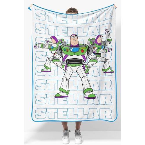 Jay Franco Kids Plush Throw Blanket – Soft & Cozy Fleece Throw for Bedroom & Couch Décor, Official Licensed Product, White - Toy Story, 40x50 - Travel Blanket
