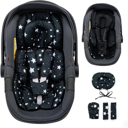 THE KENKYO Infant Insert with Extra Headrest, Adjustable Baby Car Seat Head Support with Shoulder Pads Set, Breathable Air Mesh Car Seat Insert for Newborn