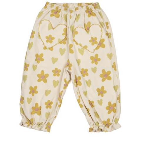 Heart Pocket Pants, Floral Hearts Honey - Wild Wawa | Maisonette