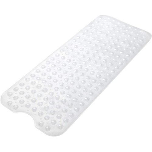 Extra Long Bathtub Non-Slip Bath Mat with Suction Cups (100x40cm) - White