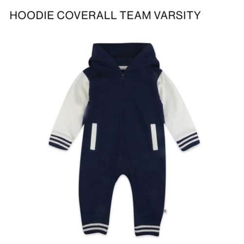 Hoodie Coverall Team Varsity | Honest Baby Clothing