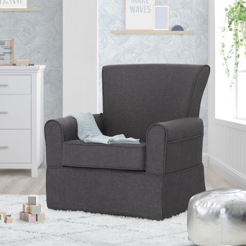 Delta Children Epic Nursery Glider Swivel Rocker Chair, Charcoal
