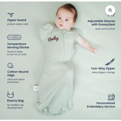 ClimaCuddle® Swaddle 2-in-1 0.5 TOG - Merino Wool & Bamboo Rayon - Pea Green