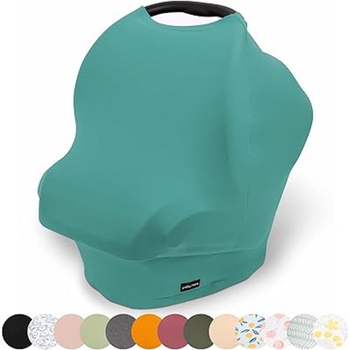 Breathable Nursing Cover Up and Car Seat Cover for Babies Simka Rose - Breastfeeding Cover for Baby Boy & Girl - Adjustable Stretchy Infant Carseat Canopy Carrier Cover for Summer - Must Have Registry