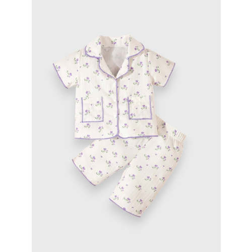 Baby Girl Mini Flower Print Pyjama Set