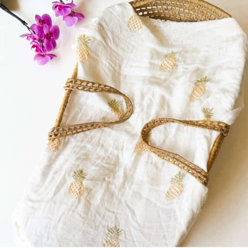 Pineapple Organic Bamboo Swaddle | Tropical Nursery Decor – Coca + B.