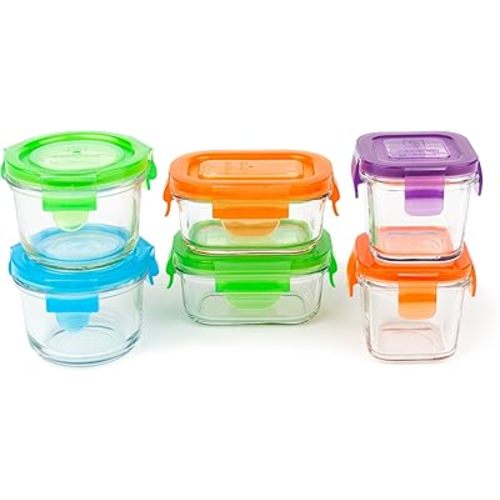 Glass Baby Food Storage Containers Starter Set, 12 pieces