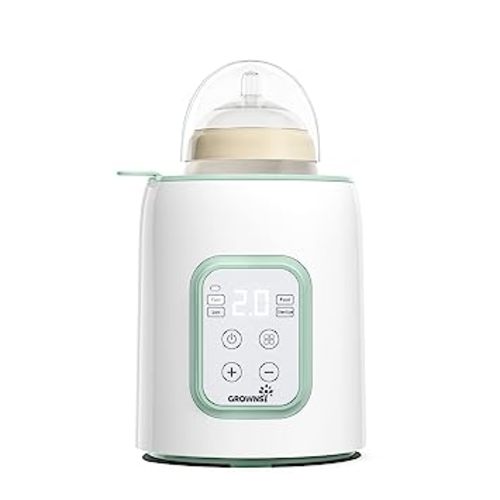 Bottle Warmer, Grownsy 8-in-1 Fast Baby Bottle Warmer with Timer, Safe for Breastmilk Nutrients, Accurate Temperature Control, with Defrost, Sterili-zing, Keep Warm, Heats Baby Food & Bottles