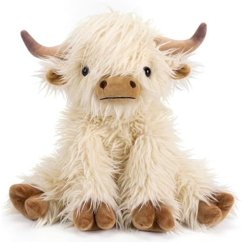 Highland Cow Stuffed Animal Gift for Kids, Microwavable & Coolable Weighted Stuffed Animal