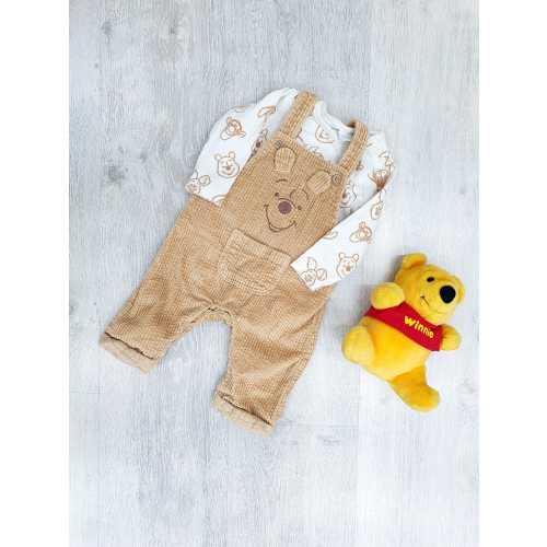 2 pies 0-3 months  Winnie The Pooh print overalls pants baby Kids Overall Winnie The Pooh  Bodysuit romber Baby Toddler Outfit child Overall