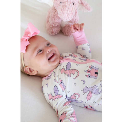 Dragon Adventure Convertible Zip Romper | Pink