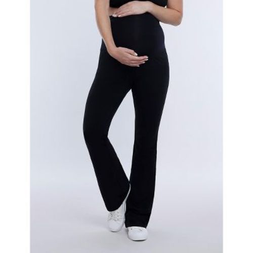 Women's Secret Fit Over the Belly Full Length Flare Leggings - Black - Size: Small - Motherhood Maternity