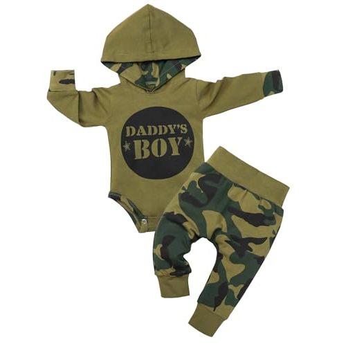 Fommy Newborn Baby Boy Clothes Plaid Letter Print Long Sleeve Hoodies + Long Pants 2PCS Fall Winter Outfits Set