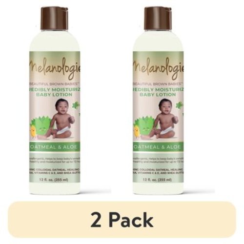 (2 pack) Melanologie Beautiful Brown Babies Moisturizer - Oatmeal & Aloe 12 FL Oz