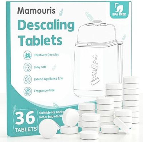 Descaling Tablets 36 Count: for Momcozy Baby Brezza Grownsy Papablic Bottle Washers, Detergent Washing Tablets for All Brands Baby Bottle Washer Machine Warmer Sterilizers Formula Maker