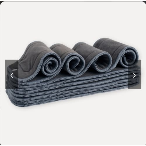 5 Layer Charcoal & Microfiber Inserts - 10 Pack with Snaps