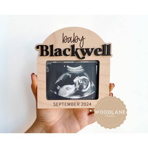 Personalized Magnetic Ultrasound Picture Frame | Maternity Photo Frame Keepsake | Pregnancy Announcement Photo Prop | Refrigerator Magnet