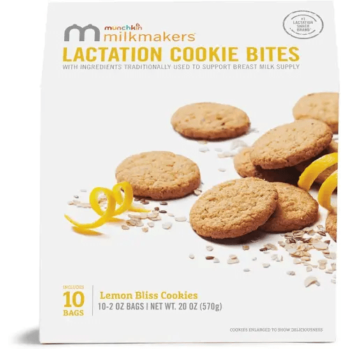 Munchkin Milkmakers Lactation Cookie Bites, Lemon Bliss, 10 Ct