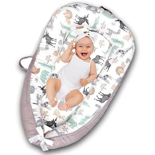 Nest Pillow with Cotton Cover, Cartoon Lounger Pillow Portable Lightweight Lounger Floor Seat for Home Travel(Animal)