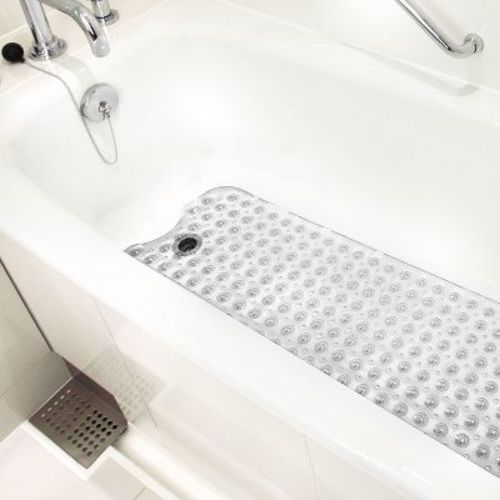 HealthSmart Bath Mat Extra Large No Slip Shower & Bathtub Mat with Suction Cups and Drain Holes for Anti-slip Grip, Machine Washable, Extra Large