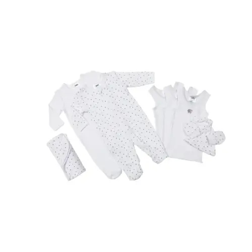 4Baby 8 Piece Set Newborn Sheep Star White | Baby Bunting AU