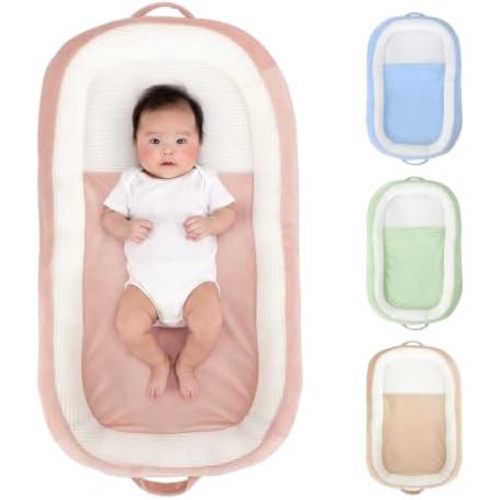 Mesh Baby Lounger, Breathable Velvet Newborn Support Cushion