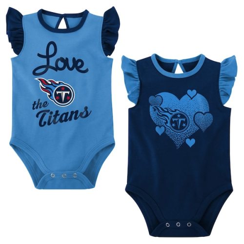 Girls Newborn & Infant Tennessee Titans Navy/Light Blue Spread the Love 2-Pack Bodysuit Set