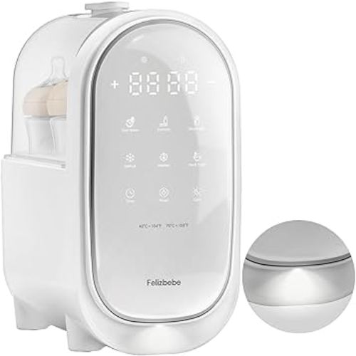 Bottle Warmer for Breastmilk, 11-in-1 Double Bottle Warmer Large Touchscreen with Night Light, Detachable for Easy Cleaning & Accurate Temperature Control, Timer, Milk Warmer for Baby