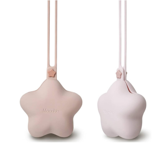 Moonkie Silicone Pacifier Holder Case, Cute Portable Pacifier Storage Case, 2 Pack