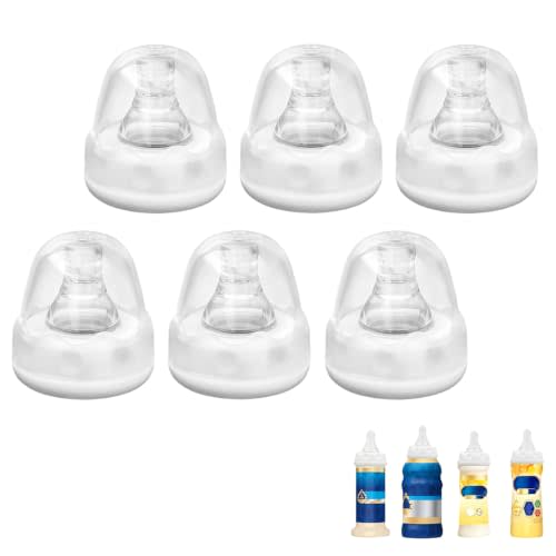 VANEST 6 Packs Bottle Nipples Compatible with Similac/Enfamil (Slow Flow) | Compatible with Ready to Feed Formula Bottles and Most Standard Bottles, Replacement Silicone No Spill, 6ml/min