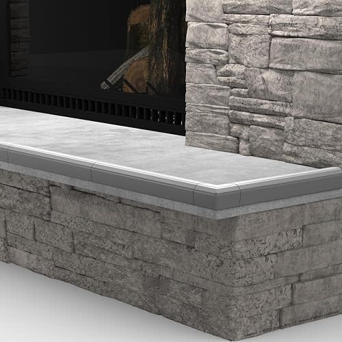 Roving Cove PreFit Fireplace Edge Corner Protector, Extra-Wide 9ft Edge 2 Corners, Pre-Taped 3M Adhesive, Baby Proofing Bumper Guards, Stone Grey