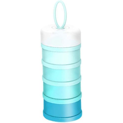 Kaptin Formula Dispenser,Non-Spill Portable Stackable Baby Milk Powder Dispenser,Snack Storage Container,BPA Free,4 Feeds (Blue)