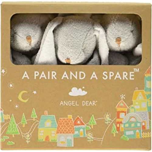 Angel Dear Grey Bunny Three of a Kind Blankie