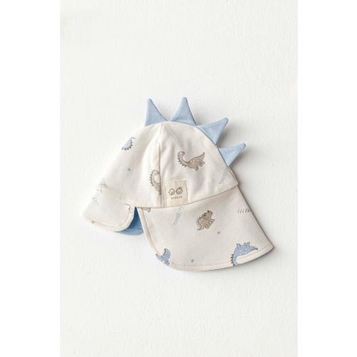 Beige Dinosaur Flap Cap