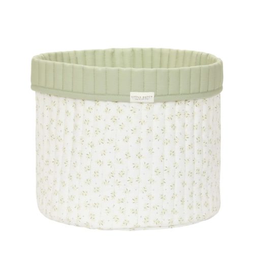 Quilted Storage Basket Large - Blueberry Leaves