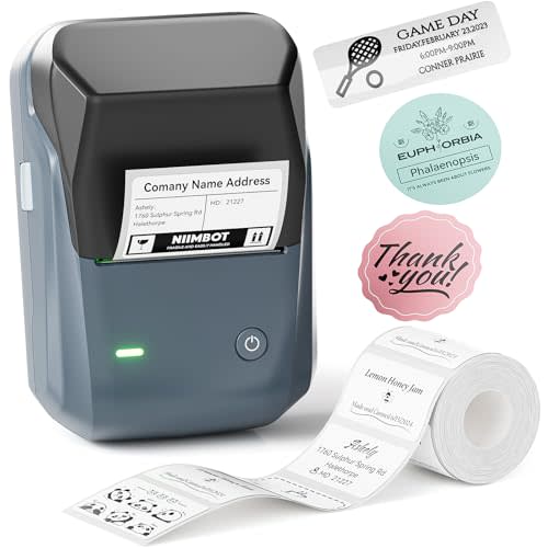 NIIMBOT B1 Label Maker Machine with Tape, Thermal Label Printer Easy to Use for Office, Home, Business, 2 Inch Label Maker with 2'' x1.18'' Labels-230pcs/Roll