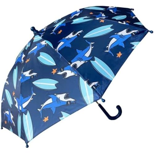 The Weather Station Children's Rain Umbrella, Manual Metal Folding Stick Umbrella, Windproof, Lightweight, Full Coverage Arc