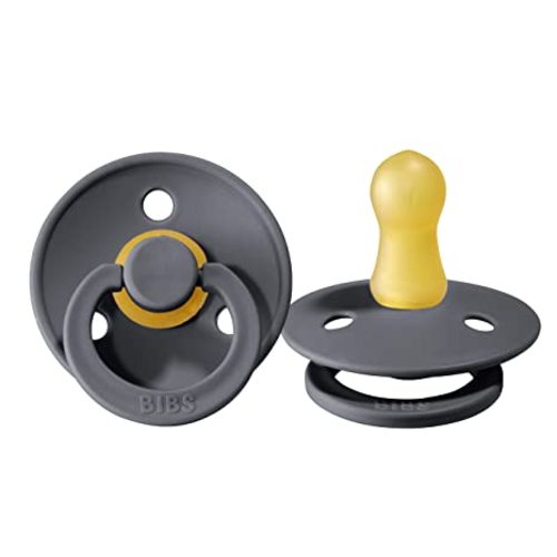BIBS Baby Pacifier | BPA-Free Natural Rubber | Made in Denmark | Iron 2-Pack (0-6 Months)
