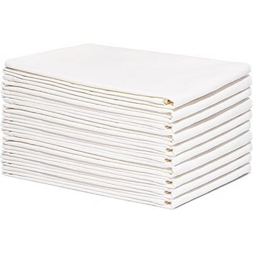 Organic Cotton Flour Sack Kitchen Towels - 10 Pack, Off-White Organic Cotton Tea Towels - Extra Large Flour Sack Cotton Dish Towels- Lint-Free Unbleached Kitchen Towels - 27"x27" (Off-White - 10 Pack)