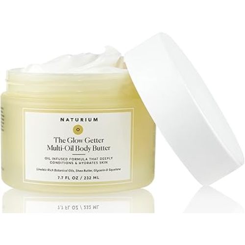 Naturium The Glow Getter Whipped Multi-Oil Body Butter, Firming Cream & Body Moisturizer with Shea Butter, 7.7 fl oz